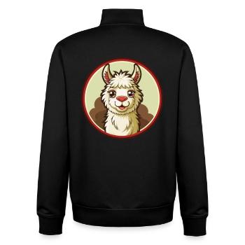 Llama Colorful Kawaii Cartoon Character Clipart - Unisex Organic Zip Sweatshirt by Stanley/Stella - black - Back - AI Model Male 185 light (185cm)