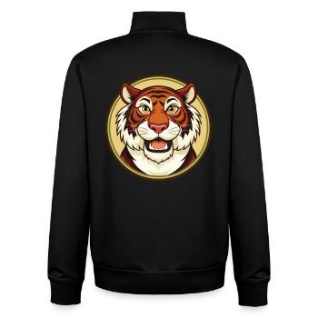 Tiger Colorful Kawaii Cartoon Character Clipart - Unisex Organic Zip Sweatshirt by Stanley/Stella - black - Back - AI Model Male 185 light (185cm)