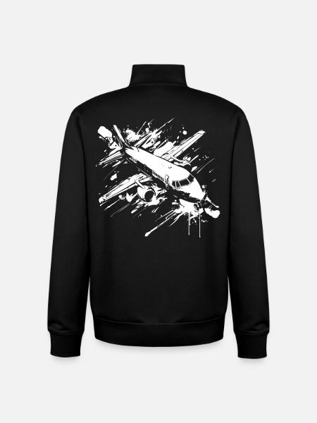 Airplane Street Art - Unisex Organic Zip Sweatshirt by Stanley/Stella - black