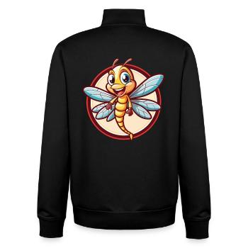 Dragonfly Funny Kawaii Cartoon Clipart Animal Pet - Unisex Organic Zip Sweatshirt by Stanley/Stella - black - Back - AI Model Male 185 light (185cm)