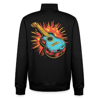 Ukulele Graphics - Unisex Organic Zip Sweatshirt by Stanley/Stella - black - Back - AI Model Male 185 light (185cm)