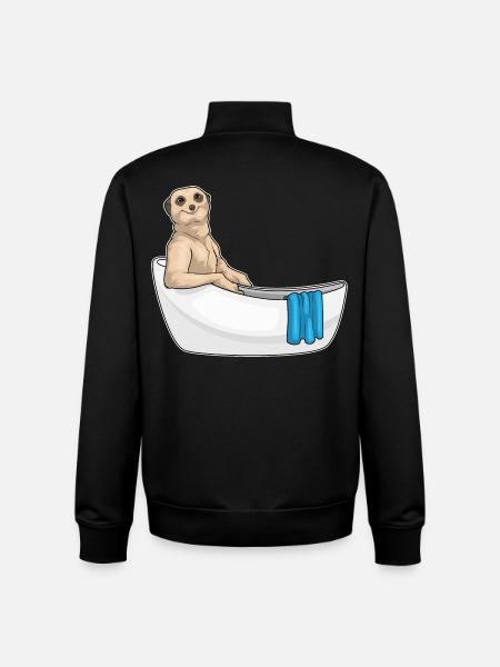 Erdmännchen Baden Badewanne - Unisex Organic Zip Sweatshirt von Stanley/Stella - Schwarz