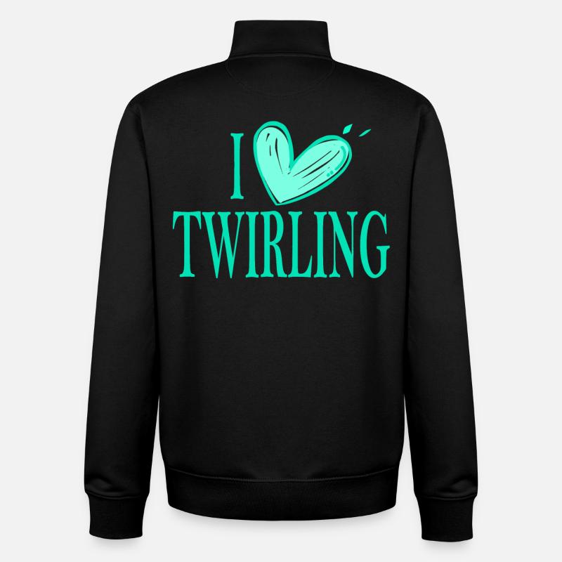 I love twb vert - Sweat zippé unisexe en coton bio Stanley/Stella - noir