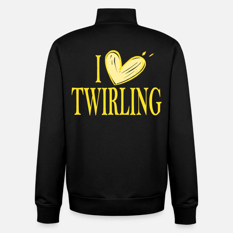I love twb jaune - Sweat zippé unisexe en coton bio Stanley/Stella - noir