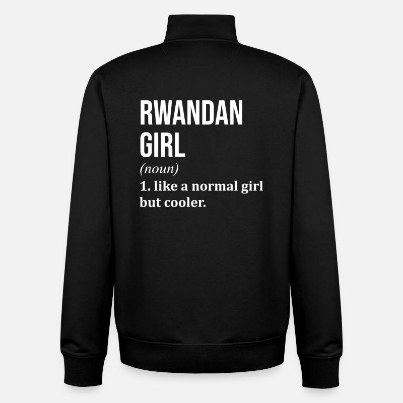 Rwanda - Sweat zippé unisexe en coton bio Stanley/Stella - noir