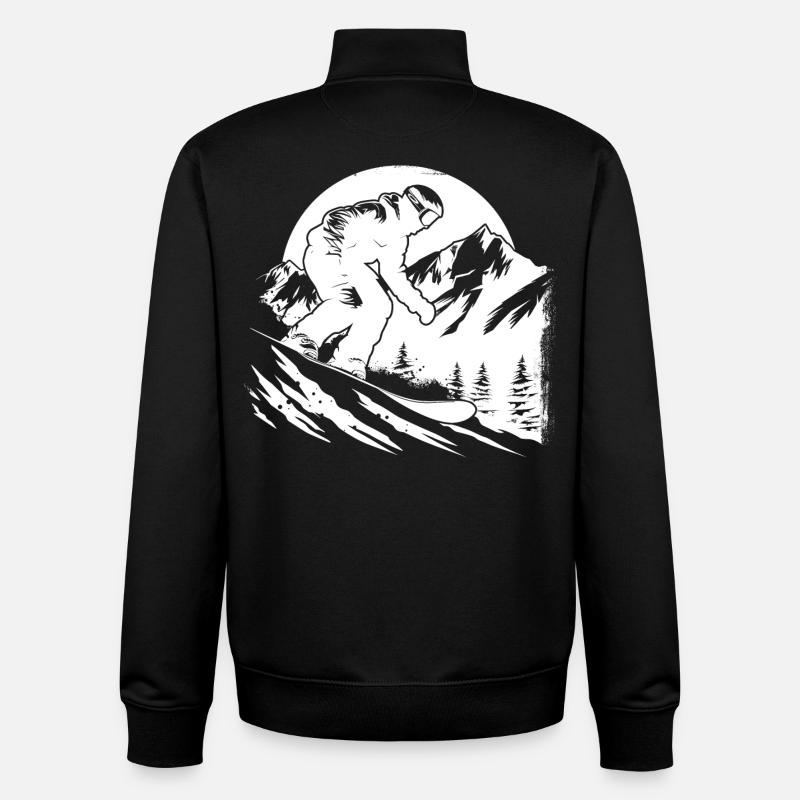 Snowboarder Skizze - Unisex Organic Zip Sweatshirt von Stanley/Stella - Schwarz