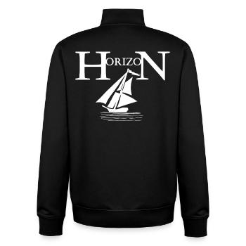 Weißes Boot und Horizont - Unisex Organic Zip Sweatshirt von Stanley/Stella - Schwarz - Hinten - AI Model Male 185 light (185cm)