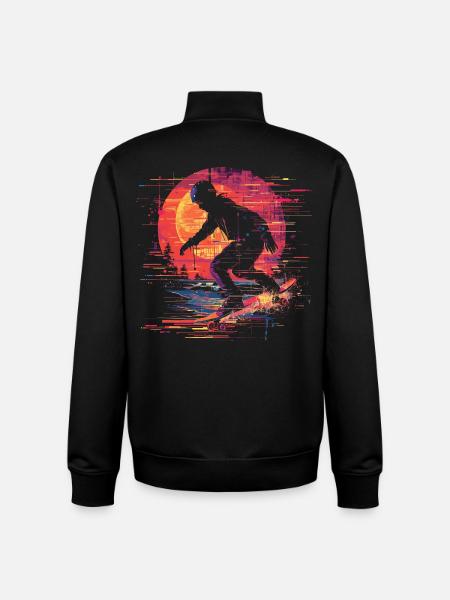 Skateboarder Pixel Art - Unisex Organic Zip Sweatshirt von Stanley/Stella - Schwarz