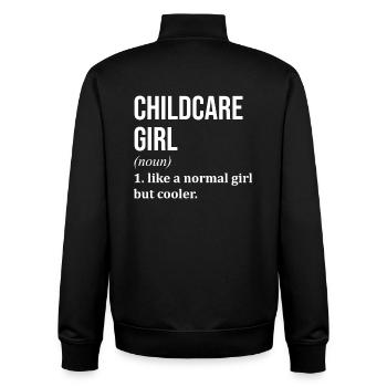 Garde d’enfants - Sweat zippé unisexe en coton bio Stanley/Stella - noir - Dos - AI Model Male 185 light (185cm)