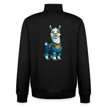 Lama Cool Kawaii Cartoon Charakter Clipart - Unisex Organic Zip Sweatshirt von Stanley/Stella - Schwarz - Hinten - AI Model Male 185 light (185cm)