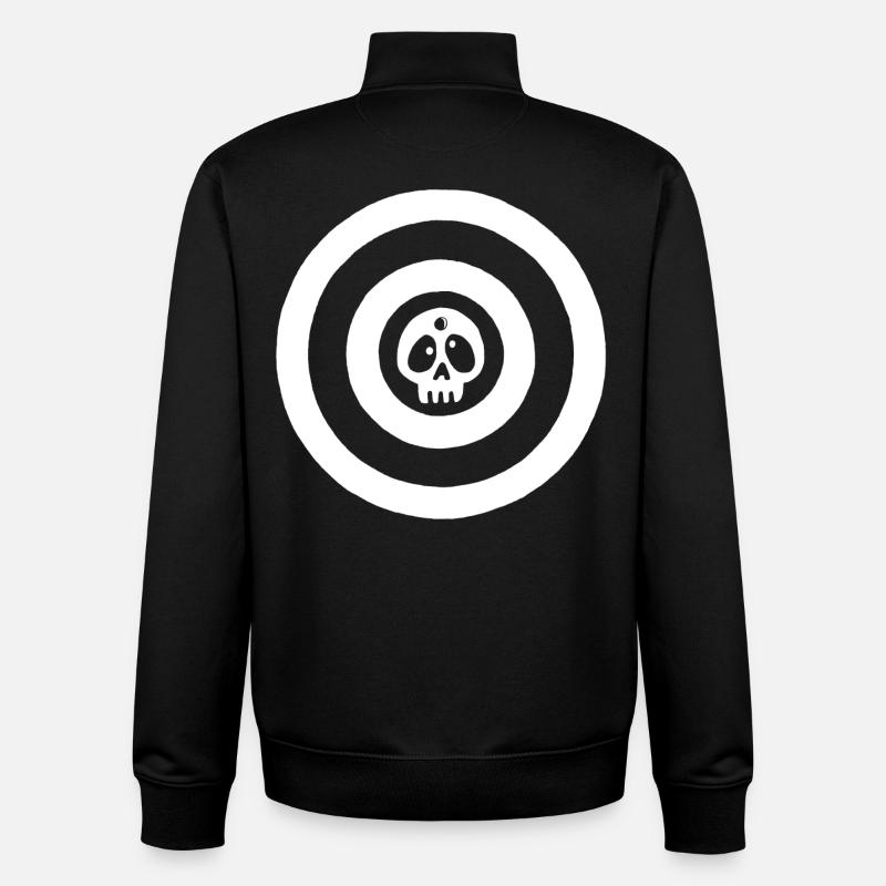 White target skull - Unisex Organic Zip Sweatshirt by Stanley/Stella - black