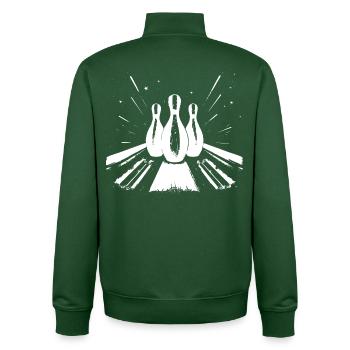 Bowling - Unisex Organic Zip Sweatshirt by Stanley/Stella - bottle green - Back - AI Model Male 185 dark (185cm)