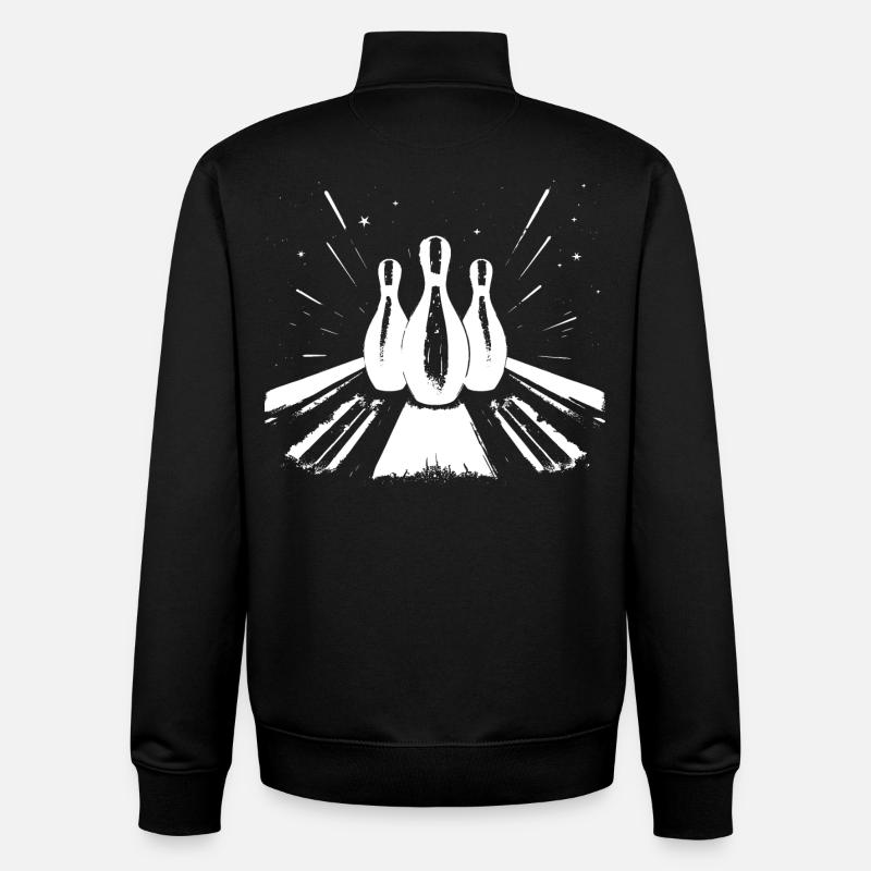 Bowling - Sweat zippé unisexe en coton bio Stanley/Stella - noir