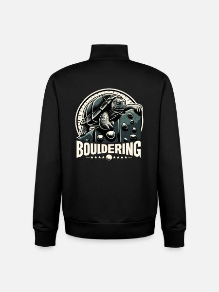 Bouldering Turtle Climbing Gift - Unisex Organic Zip Sweatshirt by Stanley/Stella - black