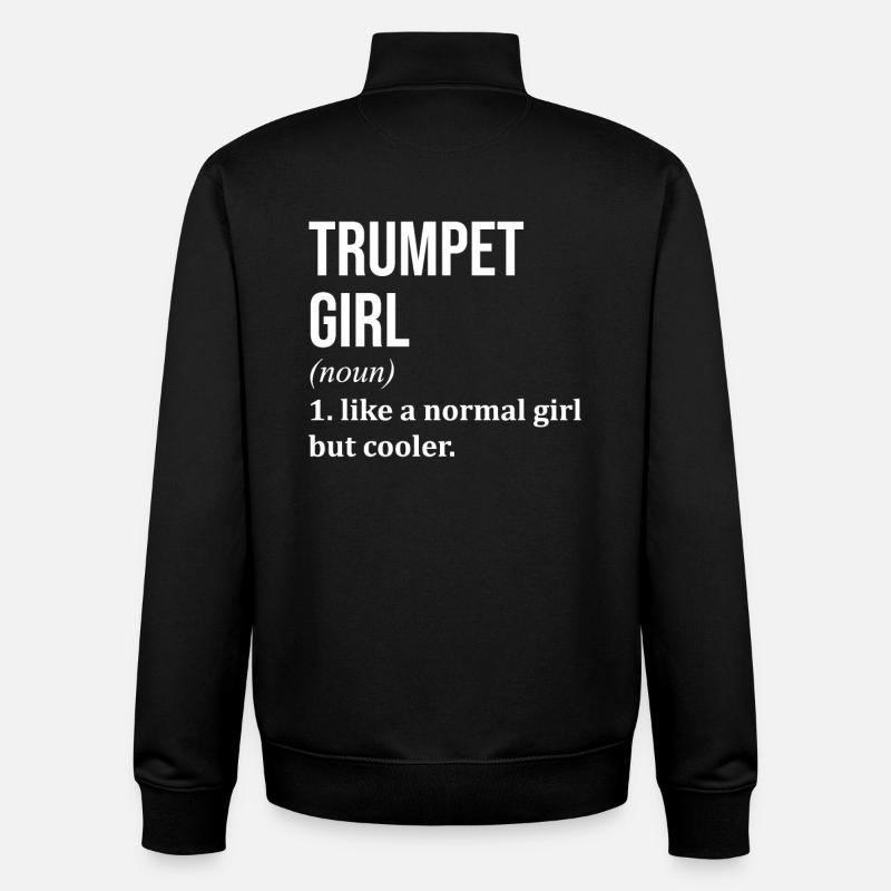 trompette - Sweat zippé unisexe en coton bio Stanley/Stella - noir