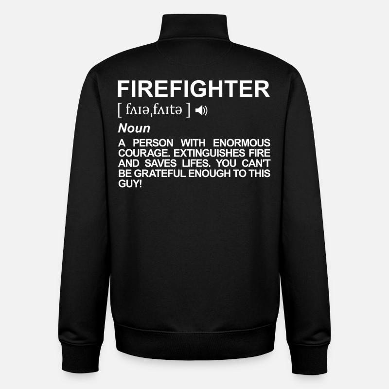 Définition de pompier - Sweat zippé unisexe en coton bio Stanley/Stella - noir