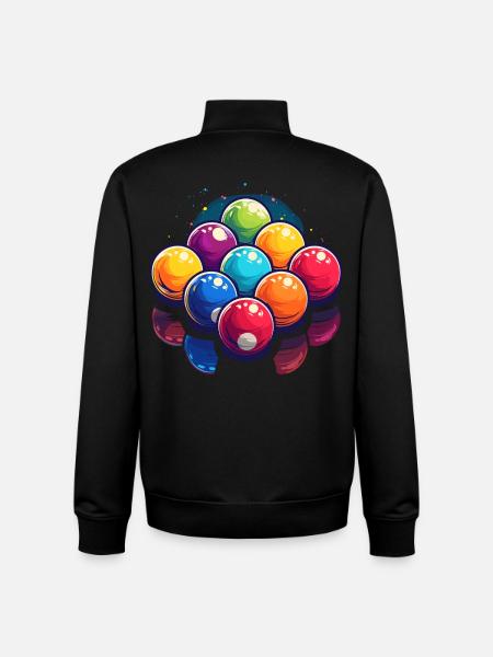 Billiard Balls Graphic - Unisex Organic Zip Sweatshirt by Stanley/Stella - black