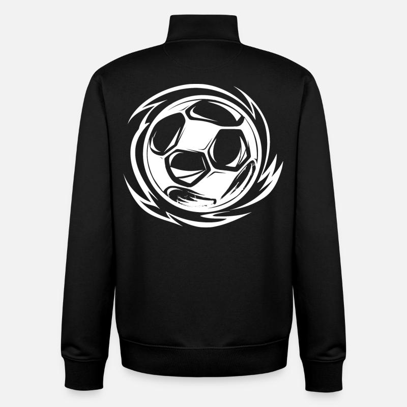 Dessin de football - Sweat zippé unisexe en coton bio Stanley/Stella - noir