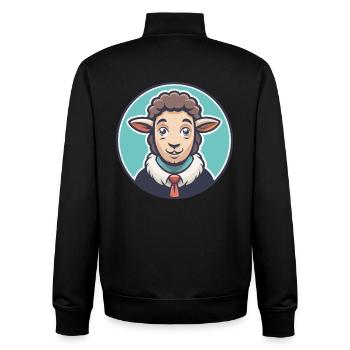 Schaf Kawaii Cartoon Figur Tier Haustier Gesicht - Unisex Organic Zip Sweatshirt von Stanley/Stella - Schwarz - Hinten - AI Model Male 185 light (185cm)