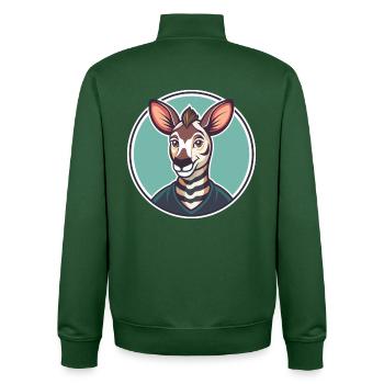 Okapi Kawaii Cartoon Figur Tier Haustier Gesicht - Unisex Organic Zip Sweatshirt von Stanley/Stella - Flaschengrün - Hinten - AI Model Male 185 dark (185cm)