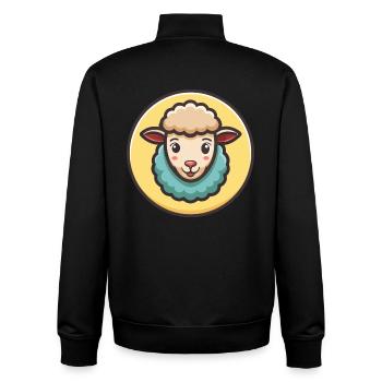 Schaf Kawaii Cartoon Figur Tier Haustier Gesicht - Unisex Organic Zip Sweatshirt von Stanley/Stella - Schwarz - Hinten - AI Model Male 185 light (185cm)