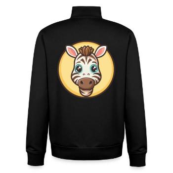 Zebra Kawaii Cartoon Figur Tier Haustier Gesicht - Unisex Organic Zip Sweatshirt von Stanley/Stella - Schwarz - Hinten - AI Model Male 185 light (185cm)