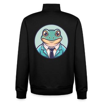 Frosch Kawaii Cartoon Figur Tier Haustier Gesicht - Unisex Organic Zip Sweatshirt von Stanley/Stella - Schwarz - Hinten - AI Model Male 185 light (185cm)