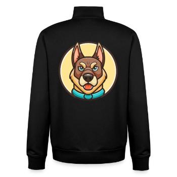 Aryan Molosse Chien Race Dessin animé Kawaii Clipart - Sweat zippé unisexe en coton bio Stanley/Stella - noir - Dos - AI Model Male 185 light (185cm)