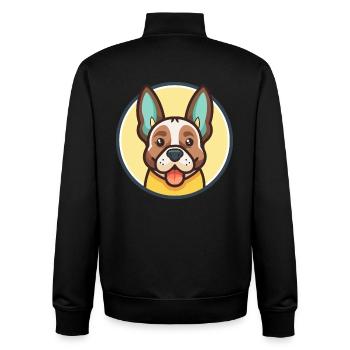 Braque Auvergne Hunderasse Cartoon Kawaii Clipart - Unisex Organic Zip Sweatshirt von Stanley/Stella - Schwarz - Hinten - AI Model Male 185 light (185cm)