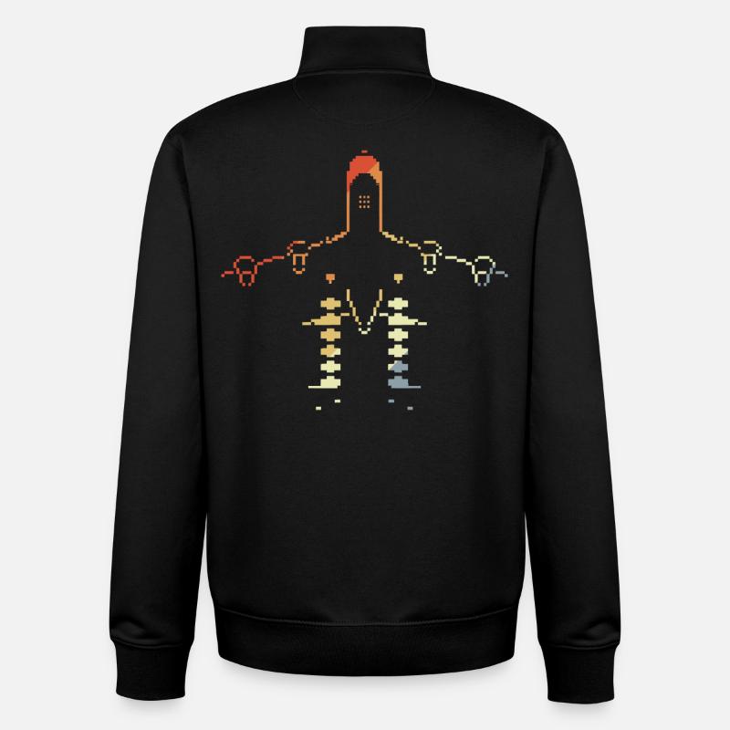 Flugzeug Pixelgrafik - Unisex Organic Zip Sweatshirt von Stanley/Stella - Schwarz
