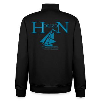 Boot und Horizont - Unisex Organic Zip Sweatshirt von Stanley/Stella - Schwarz - Hinten - AI Model Male 185 light (185cm)