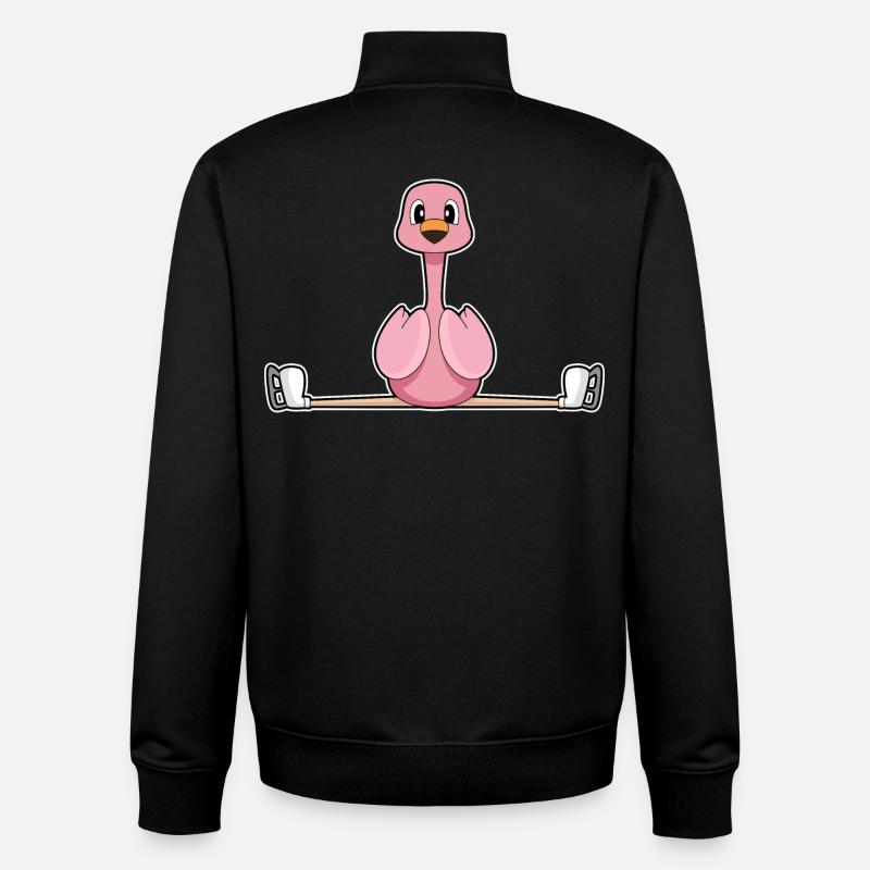 Flamingo patins à glace - Sweat zippé unisexe en coton bio Stanley/Stella - noir