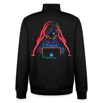 Jouez à Steamwave - Sweat zippé unisexe en coton bio Stanley/Stella - noir - Dos - AI Model Male 185 light (185cm)