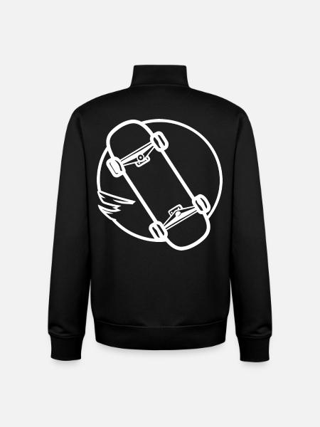 Skateboard Drawing - Unisex Organic Zip Sweatshirt by Stanley/Stella - black