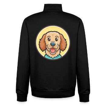 Grand Fauve De Bretagne Dog Breed Cartoon Kawaii - Unisex Organic Zip Sweatshirt by Stanley/Stella - black - Back - AI Model Male 185 light (185cm)