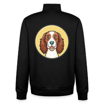 Irische Rot Und Weiß Setter Hund Rasse Lustige Karikatur - Unisex Organic Zip Sweatshirt von Stanley/Stella - Schwarz - Hinten - AI Model Male 185 light (185cm)