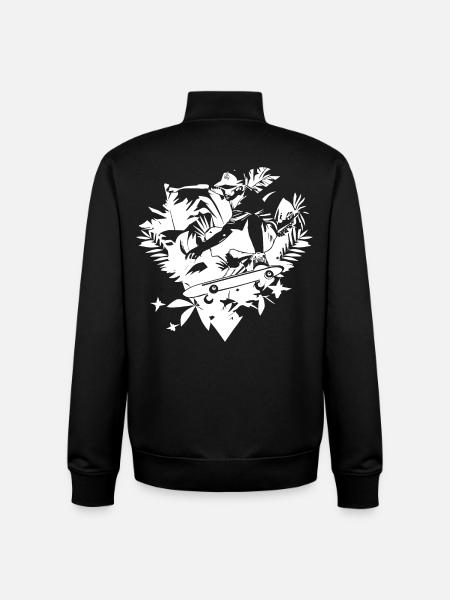 Skater Drawing - Unisex Organic Zip Sweatshirt by Stanley/Stella - black