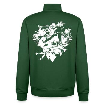 Skater Zeichnung - Unisex Organic Zip Sweatshirt von Stanley/Stella - Flaschengrün - Hinten - AI Model Male 185 dark (185cm)