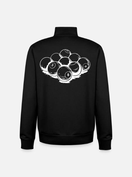 Billiard Balls Drawing - Unisex Organic Zip Sweatshirt by Stanley/Stella - black