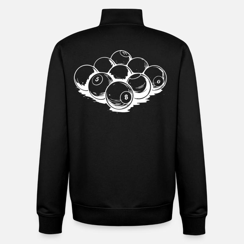 Billardkugeln Zeichnung - Unisex Organic Zip Sweatshirt von Stanley/Stella - Schwarz