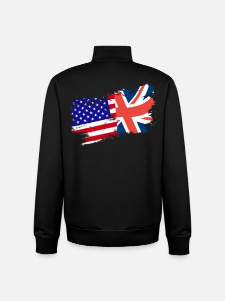 American Brithish Root - Unisex Organic Zip Sweatshirt by Stanley/Stella - black