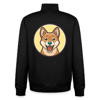 Neuguinea Singende Hunderasse Karikatur Kawaii - Unisex Organic Zip Sweatshirt von Stanley/Stella - Schwarz - Hinten - AI Model Male 185 light (185cm)