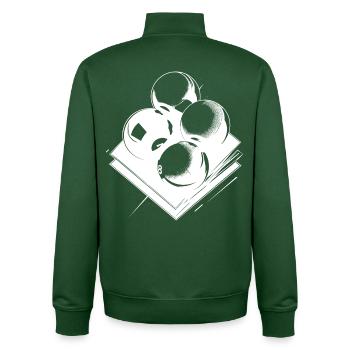 Billiard Balls Sketch - Unisex Organic Zip Sweatshirt by Stanley/Stella - bottle green - Back - AI Model Male 185 dark (185cm)