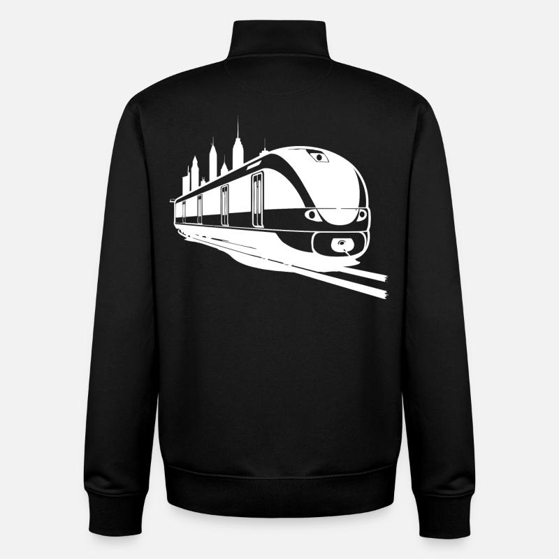 Chemin de fer - Sweat zippé unisexe en coton bio Stanley/Stella - noir