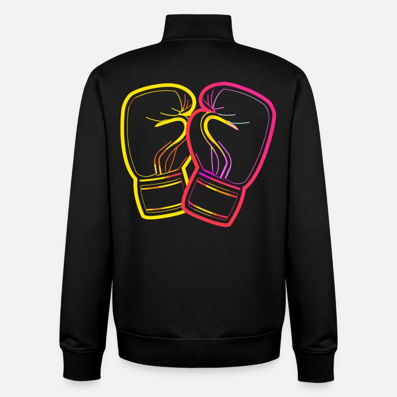Boxhandschuhe Zeichnung - Unisex Organic Zip Sweatshirt von Stanley/Stella - Schwarz