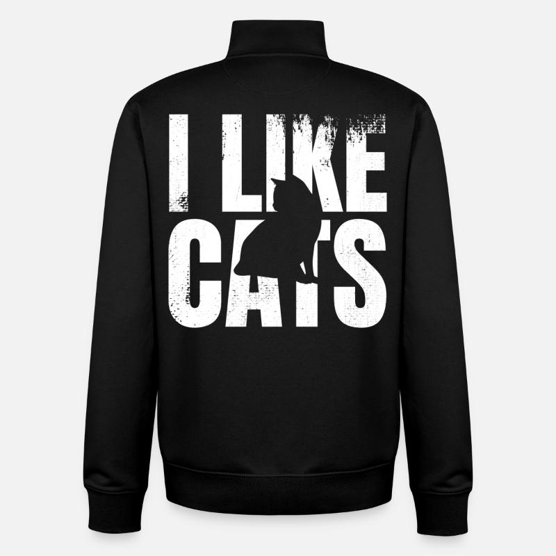 J’aime les chats - Sweat zippé unisexe en coton bio Stanley/Stella - noir