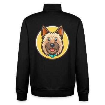 Skye Terrier Chien Race Dessin animé Kawaii Clipart Animal de compagnie - Sweat zippé unisexe en coton bio Stanley/Stella - noir - Dos - AI Model Male 185 light (185cm)