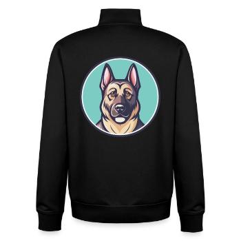 Aryan Molosse Chien Race Dessin animé Kawaii Clipart - Sweat zippé unisexe en coton bio Stanley/Stella - noir - Dos - AI Model Male 185 light (185cm)