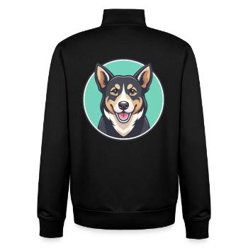 Black Tan Dog Breed Cartoon Kawaii Clipart Animal - Unisex Organic Zip Sweatshirt by Stanley/Stella - black - Back - AI Model Male 185 light (185cm)