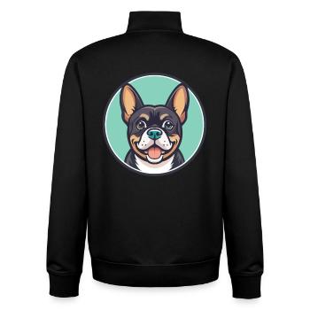 Cao De Castro Laboreiro Hunderasse Karikatur Kawaii - Unisex Organic Zip Sweatshirt von Stanley/Stella - Schwarz - Hinten - AI Model Male 185 light (185cm)